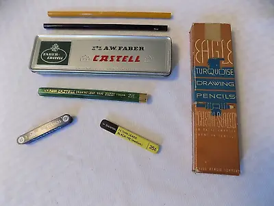 Lot Of Vintage Drawing Writing Pencils & Leads + Cool Tins Aw Faber Castell+ • $14.90