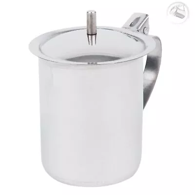 Creamer With Lid 10 Oz Coffee Creamer Container Small Stainless Steel Milk Pi • £14.65