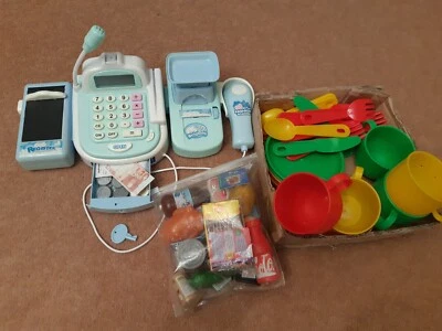 £4.99 • Buy Childrens Play Till, Play Food, Cups, Plates & Cutlery In Clean Condition