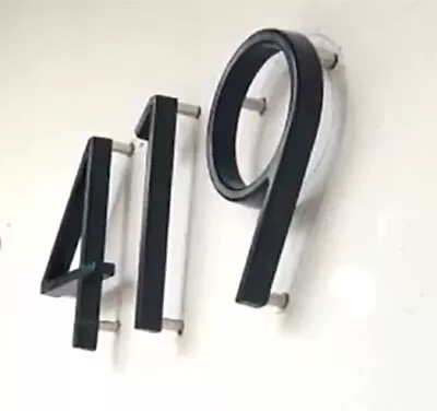 5 Inch Black Modern House Numbers For Exterior Outside Address Floating Metal • $6.50