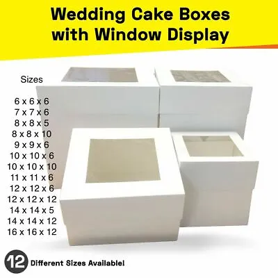 Cake Boxes 678910111214 & 16 Inches Window Face Tall Wedding Cake Boxes • $90