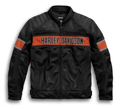 Harley Davidson Men's Trenton Mesh Riding Jacket Motorcycle Mesh Fabric Jacket • $26.26
