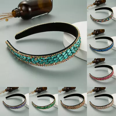 $7.36 • Buy Women Rhinestone Hairband Sparkly Crystal Padded Headband Hair Hoops Accessories