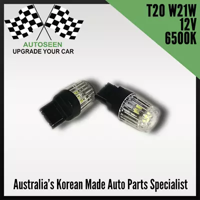 LED T20 W21W 12V 7440 W3x 6500K WHITE (WEDGE SINGLE) X 2PCS • $42.90