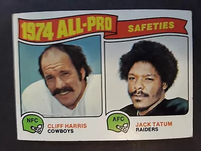 1975 Topps All-Pro Safeties #223 Football Card Cliff Harris Rookie/Jack Tatum • $2.75