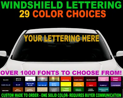 CUSTOM WINDSHIELD BANNER LETTERING UP TO 5  X 48  STRIP VINYL DECAL STICKER TEXT • $15.97