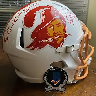 Warren Sapp Derrick Brooks & John Lynch Signed Buccaneers FS Replica Helmet BAS • $255