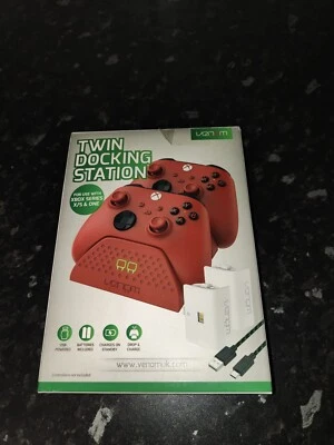 Venom Twin Docking Station With Batteries And Covers - Red - Brand New • £20