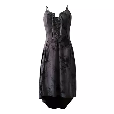 Party Strappy High Women Steampunk Lace-Up Dress Waist Sling Dress Gothic • $35.30