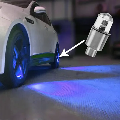 4PCS Blue Car Auto Wheel Tire Tyre Air Valve Stem LED Light Caps Accessories • $6.50