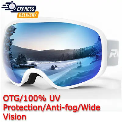 Ski Snowboard GogglesOver Glasses OTG/100% UV Protection/Anti-fog/ Wide Vision • $46.90