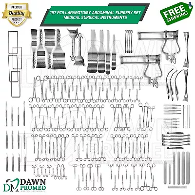 197 Pcs Laparotomy Abdominal Surgery Set Medical Surgical Instruments German Gr • $398.99