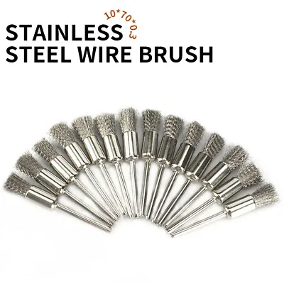 20Pcs Mini Steel Wire Brushes Polishing Wheel Pen Brush Cleaning Grinding Tools • $13.52