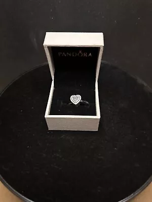 Pandora Sparkling Levelled Heart Charm NEW • £4.20