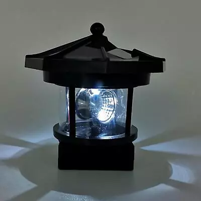 Solar Lighthouse Rotating Lamp LED Solar Light Beacons Garden Patio Decor • £8.78