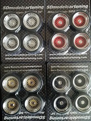 1:18 Scale BBS RM 16 INCH TUNING WHEELS Wheel Logos Now Included NEW!! • $19.58