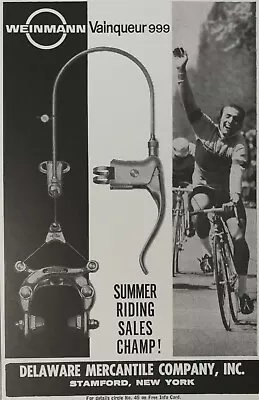 $6.99 • Buy Vintage 1967 Weinmann Vainqueur 999 Bicycle Brakes Original Ad