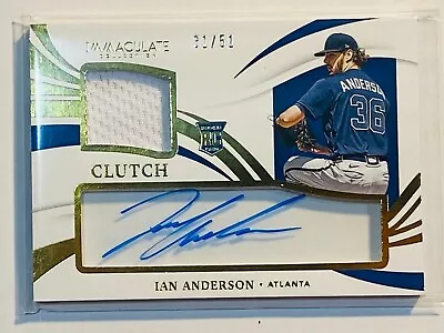 2021 Panini Immaculate Clearly Clutch Materials /51 Ian Anderson Rookie Auto RC • $9