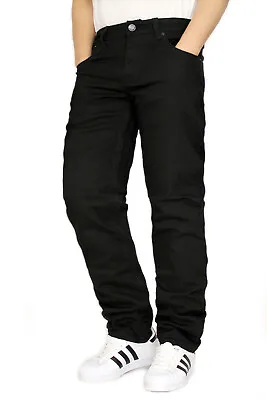 Men's Black Stretch Straight Fit Jeans Victorious 28-44 Waist *dl105 *fast Ship  • $23.95