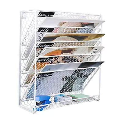 Wall File Holder Hanging Mail Organizer Metal Chicken Wire Wall Mount Magazin... • $30.27