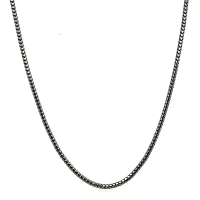 14kt Gold Black Rhodium Plated Round Box Chain 18  2.6 Grams • $299.99