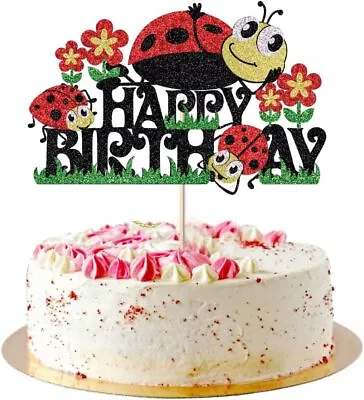 Ladybug Happy Birthday Cake Topper | Adorable Party Decoration For Ladybug Theme • £26.43