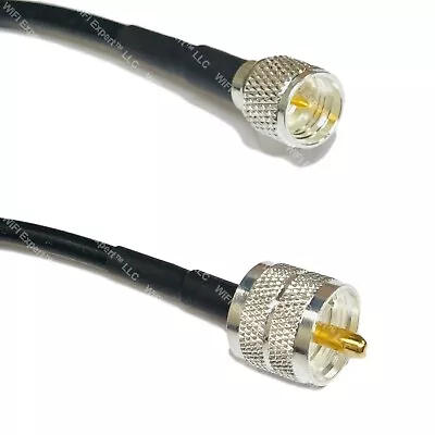 RG58 Silver Mini UHF Male To PL259 UHF Male Coax RF Cable USA Lot • $14.49