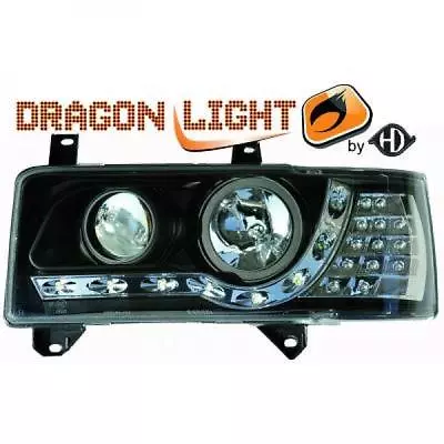 LHD Projector Headlights Pair LED Dragon Clear Black For VW T4 Transporte • $452.72