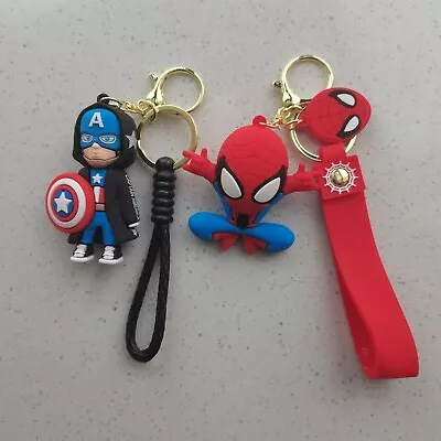 Marvel Avengers 3D Keychain Keyring Bag Accessories Spider Man Captain America • $2.25