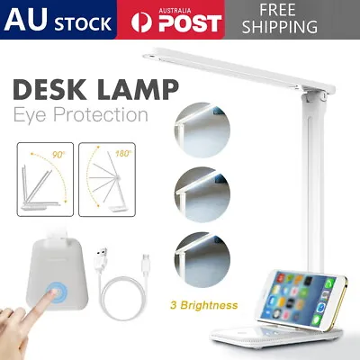 3 Level Dimmable Touch LED Desk Lamp Bedside Study Reading Table Light USB AU • $13.79