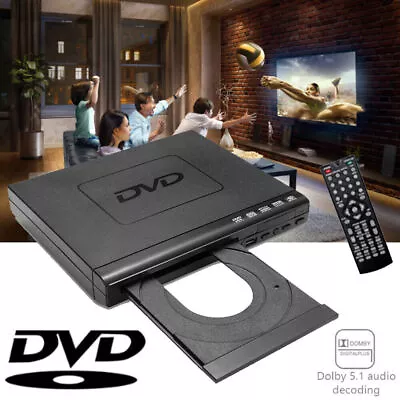 Portable Mini CD DVD Player For TV RCA Cable USB Input With Remote Control USA  • $32.62