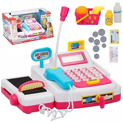 Kids Electronic Cash Register Toy Lights & Sounds Supermarket Till & Play Food • £17.99