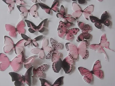 30 **PRECUT** Small Pink Edible Butterflies Cake/cupcake/cake Pop Toppers • £2.95