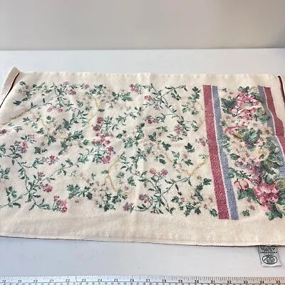 Vintage Laura Ashley Hand Towel Pink Purple Flowers Cotton Rectangle Usa • £16.38