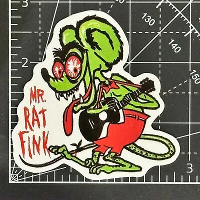 Mr. Rat Fink Playing Guitar -Rat Rod Vinyl Decal - Ed Roth Sticker Bomb Topper • $5.99