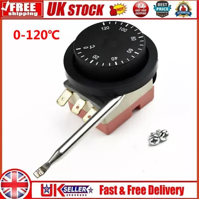 0-120℃ Adjustable Electric Fan Thermostat Switch Radiator Temperature Control UK • £8.79