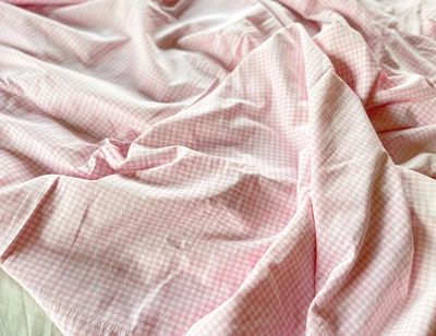 £25 • Buy Pair Of Pink Gingham Curtains, Laura Ashley Material Girls Bedroom Vintage Decor