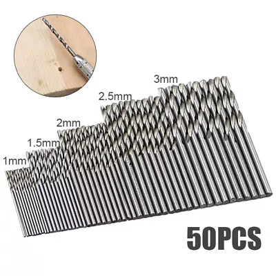 50Pcs HSS Cobalt Twist Drill Bit Set Workshop Equipment DIY Tool 1-3mm HL • £4.85