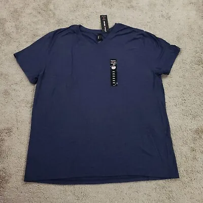 $11.89 • Buy Hanes T Shirt Mens XXL 2XL Navy Blue V-Neck Premium FreshIQ Black Label