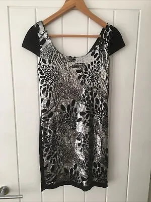 £0.99 • Buy New Look Size 10 Black Dress, Silver Sequin Front, Parties, Night Out