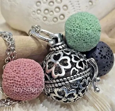 $15.15 • Buy New Aromatherapy Diffuser Four Leaf Clover Necklace Essential Oil Lava Stone