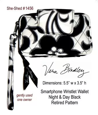 Vera Bradley Smartphone Wristlet Night & Day Black Wallet (pre-owned) • $12.95