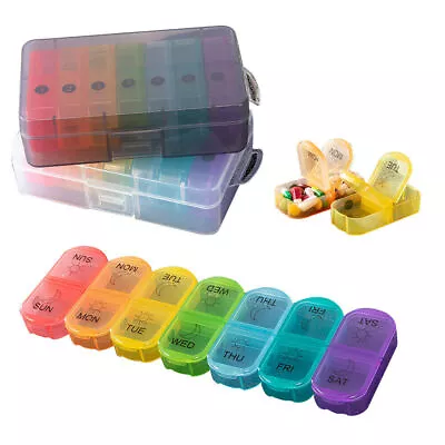 Weekly Pill Organizer 2 Times 7 Day Am Pm Pill Box Portable Vitamin Holder Days • $15.99