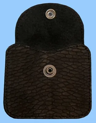 New MENS GENUINE BLACK BEAVER TAIL LEATHER-CHANGE POUCH-COIN PURSE-WALLET INSERT • $29.95