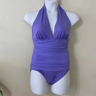 MagicSuit Swim Women's Size 14 Halter  1pc. Rushed Mid Section Lavender Purple • $28.90