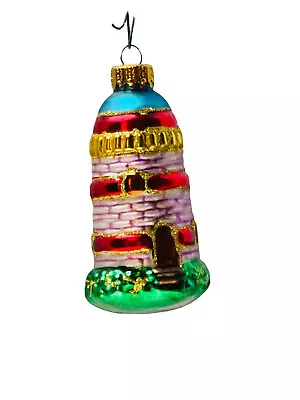 Lighthouse Blown Glass Ornament Unique Treasures Vtg Christmas Brilliant Glitter • $12.99