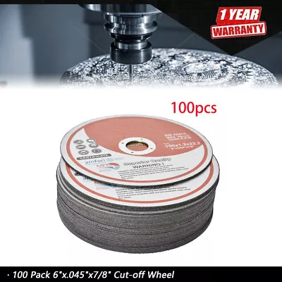 100 Pack 6 X.045 X7/8  Cut-off Wheel - Metal & Stainless Steel Cutting Discs • $79.23