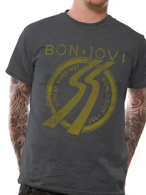 £13.95 • Buy BON JOVI- SLIPPERY TOUR 87 Official T Shirt Mens Licensed Merch New