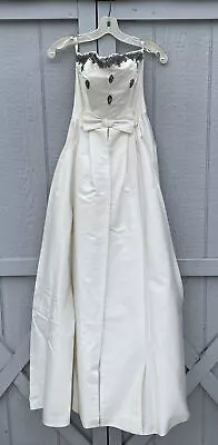 Vintage Union Made Satin Beads Wedding Gown Dress Atlantic City NJ 60’s Sz S • $89.99