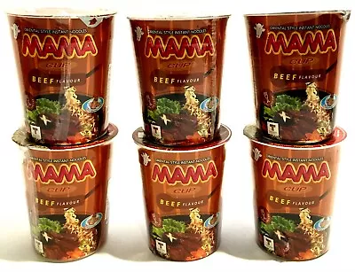 Mama Beef Flavor Instant Noodles 2.47 Oz X 6 Cups ~ US SELLER • $19.99